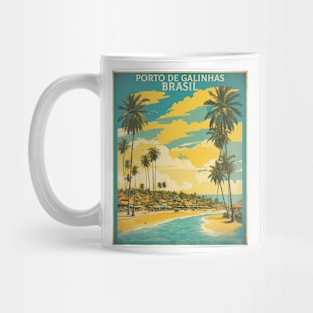 Porto de Galinhas Pernambuco Brazil Vintage Tourism Travel Poster Art Mug